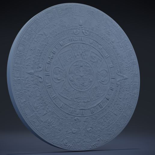 aztekisch Kalender uralt Maya Tempel Ruine Grab Mexiko Pyramide Archäologie Mexikaner Monument Artefakt Stein Dekoration Kunst Skulpturen 3D print model - Mito3D