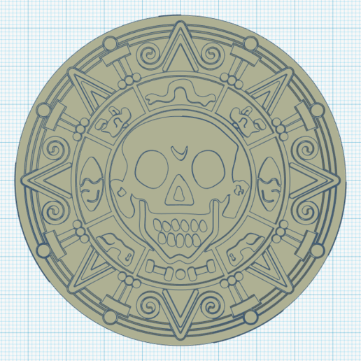 aztec pièce de monnaie à double face outil L'impression 3d 3D print model - Mito3D