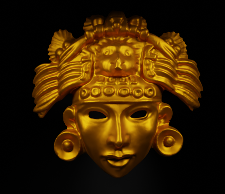 aztec cosplay face mask 3d print model fashion stl mayan ancient temple statue maya exterior sculpture mexico architectural architecture sci fi wild 3d print model - Mito3D
