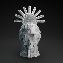 aztec decorated skull art human mayan dead snake serpent decorative mexico statue monument mythological head skeleton death 3d print model - Mito3D