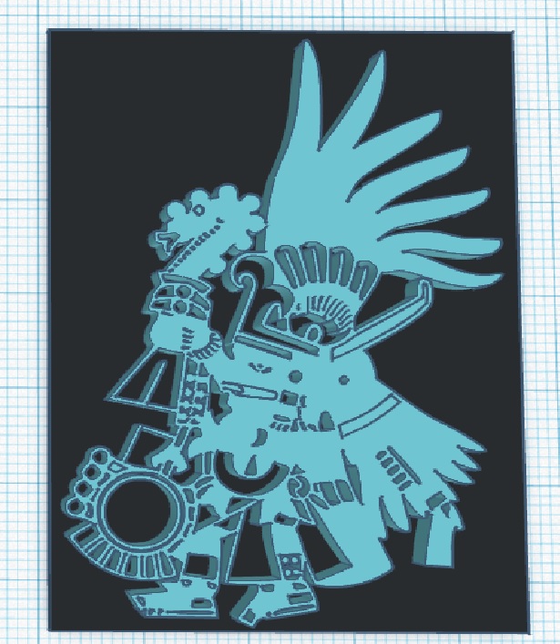 azteca llavero llave anillos cadena guerrero 3D print model - Mito3D