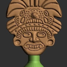 aztec mask art sculpture 3d print model - Mito3D