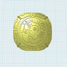 aztec médaille d'3 art 2d 3d print model - Mito3D