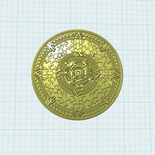 aztec-Medaille Kunst 2d 3d print model - Mito3D
