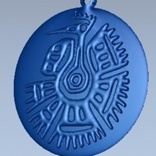 azteca colgante de la moda ornamento joyería el 3d print model - Mito3D