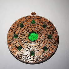 azteca colgante de piedras preciosas la joyería calendario decoración el resina 3d print model - Mito3D