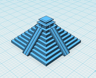 aztec pyramid 123d design landmark mayan structure buildings structures achitecture house 3d print model - Mito3D