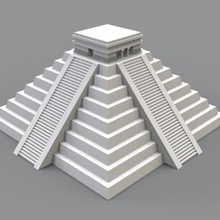 pirâmide azteca - tempo de chichen itz arquitetura asteca monumento conto história 3d print model - Mito3D