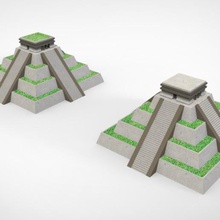 pirâmide azteca pot - templo de chichen itz a arte pote vaso flores asteca plantas monumento conto história 3d print model - Mito3D