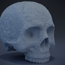 aztec skull version 2 ancient maya temple ruin tomb indian mexico pyramid mexican sculpture statue monument skeleton grave old gold stone art sculptures 3d print model - Mito3D