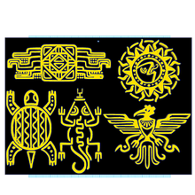 azteca simbolos tablón 1 Arte decoración pared símbolo maya inca 3d print model - Mito3D