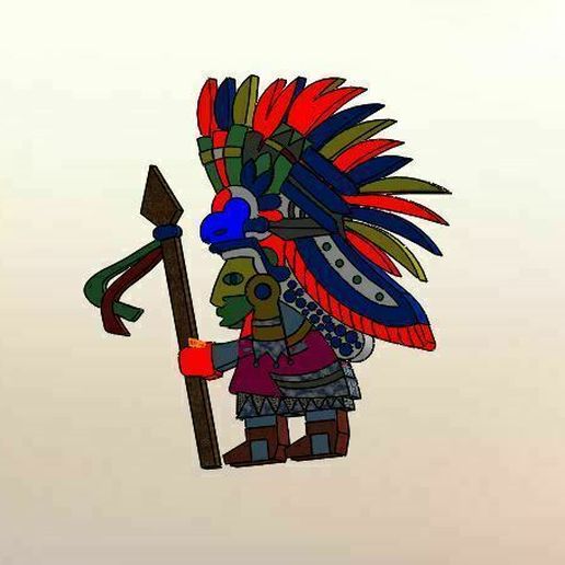 aztec warrior calendar culture mexico mexican maya inca olmeca mask 3D print model - Mito3D