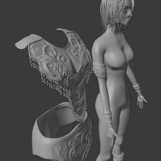 aztekisch Frau Mädchen Maya uralt Anime rig manipulierten Körper Komplett 3D print model - Mito3D