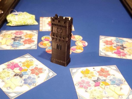 azul verão pavilhão torre telha bin jogo tabuleiro componentes brinquedo jogos acessórios 3d print model - Mito3D