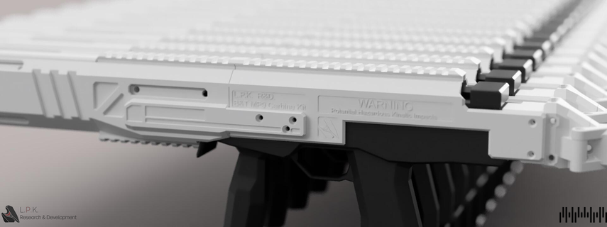 b t mp9 carabina equipo airsoft pistola ametralladora 3d print model - Mito3D