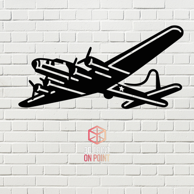 b 17 uçan kale savaş kuşu ww2 2d duvar sanat uçak 3d dekor ev monte resim düzlem sanatı p51 dövüşçü b17 amerika birleşik devletleri 3d print model - Mito3D