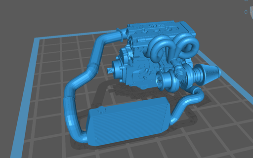 b18c motor turbo 1 24 escala completo b18 jdm cívico 3d print model - Mito3D