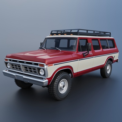 b250 carryall 1977 car cars vehicle hobby auto automotive offroad pickup f-250 truck scale model wheel sla fdm print rc toy 3d print model - Mito3D