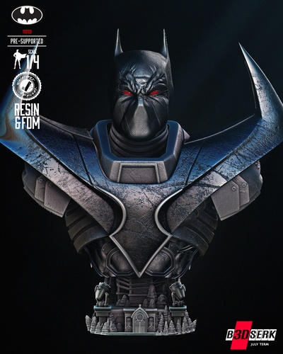 b3dserk batman knightfall bust ready printing art 3dmodeling 3dart sculpture 3dprinting art design print artists 3dmodels wicked stl 3d print model - Mito3D