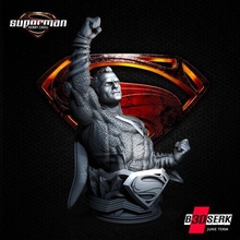 b3dserk Haziran dönem Süpermen büst 1 4 hazır baskı Sanat DC Çizgi Romanları stl yazdırılabilir 3d batman süper kahramanlar heykel Kara Şövalye Gotham Arkham Adalet Ligi Patreon koleksiyon 3d print model - Mito3D