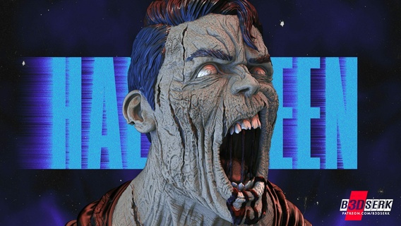 b3dserk Süpermen zombi büst hazır baskı Sanat 3dmodeling 3dart heykel 3dprinting tasarım Yazdır sanatçılar 3dmodels kötü stl 3d print model - Mito3D