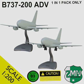 b737 200 temel v1 Boeing b732 uçak jetliner havacılık jet türbin reçine sla 1 3d print model - Mito3D