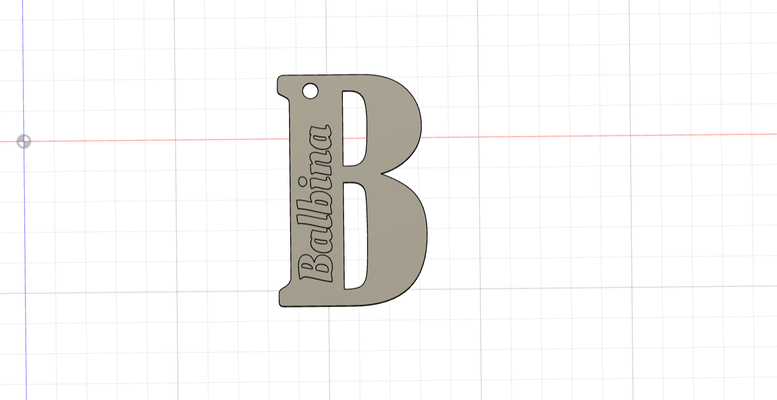 b balbina portachiavi alfabeto scuola chiave anelli zaino luna 3d print model - Mito3D