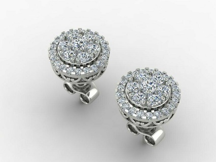 b ng tai kim c tr n Jewelry hoa hình tròn cương vàng bạch trang sức thời phụ nữ sáng lấp lánh 3d print model - Mito3D