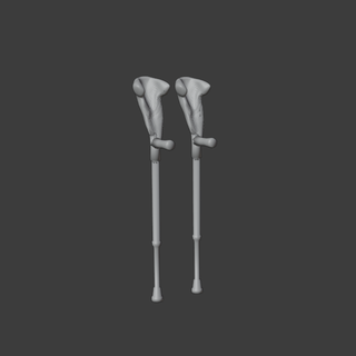 b quilles crutches bequilles action figure accessories figurine miniature 3d print model - Mito3D