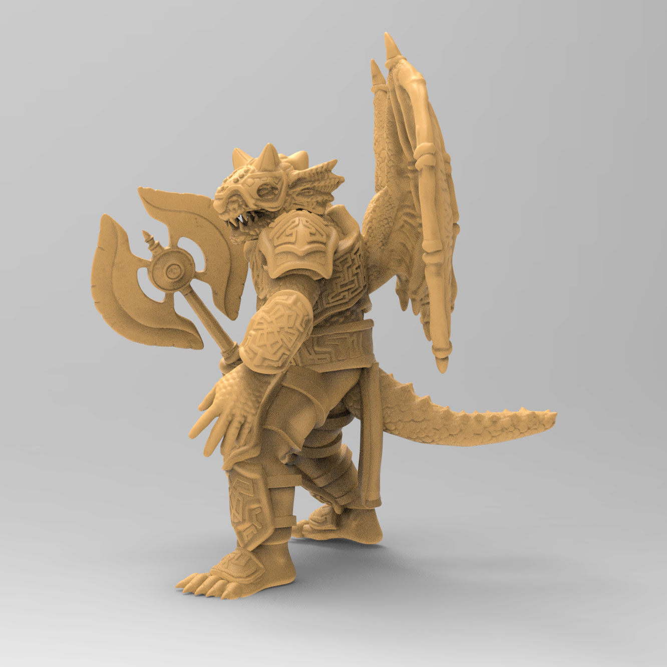 baaz draconiano miniatura dragonlance dnd 3D print model - Mito3D