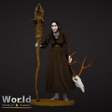Baba yaga cadılık sihirbazlık kadın heykelcik insan Hanım rol yapma rpg ürpertici sihirbaz KADIN minyatür cadı masaüstü ressam dnd role playing yol bulucu büyükanne 3d print model - Mito3D