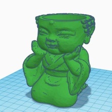 babby buda fioriera vaso fiori buddha 3d print model - Mito3D