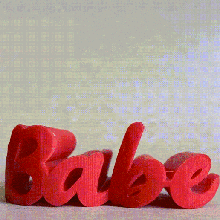 babe - heart valentine's day gift love text flip ambigram baby loved darling valentine 3d print model - Mito3D