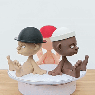 bebés sombreros bebé figurilla Arte juguete estatuilla sombrero casco vikingo 3d print model - Mito3D