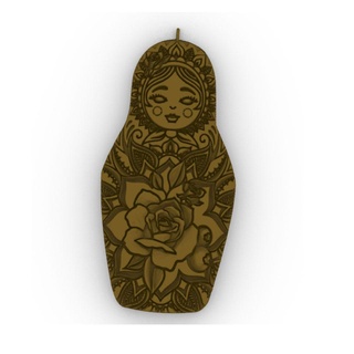 babuska pendente Russia folk etnico legno arte figurina 3d print model - Mito3D