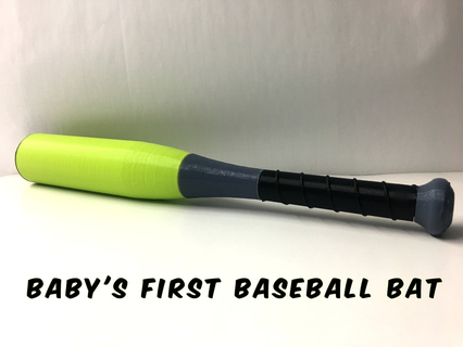 baby's first baseball bat baby children fun rattle remixchallenge toy 3d print model - Mito3D
