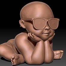 bébé 3d modèle Humain enfant pose faible poly haute brut personnage sculpter impression miniatures figurines ztl stl 3d print model - Mito3D