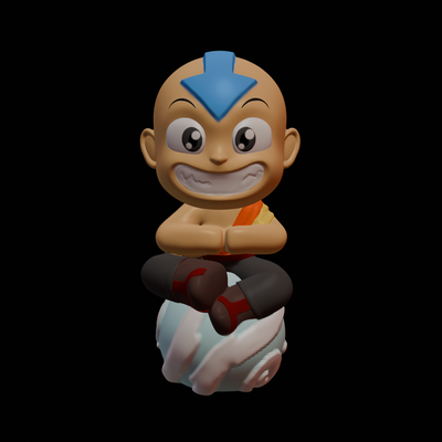 baby aang art art toy avatar air scooter sculpture fan 3d print model - Mito3D