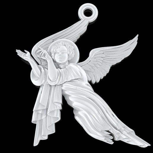 baby angel pendant jewelry christmas sculpture souvenir printable feather wing gold jewel jewellery necklace pendants rhino silver zbrush pray kupidon cupidone 3D print model - Mito3D