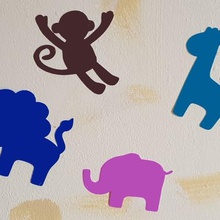 bebek hayvan çıkartmaları ev ninjaflex pencere etiket fil maymun zürafa aslan 3d print model - Mito3D