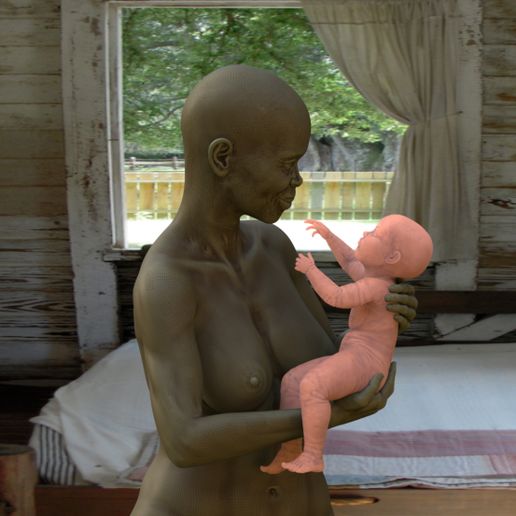 bébé bras saint mère enfant femme l'amour cœur 3D print model - Mito3D