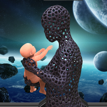 bebê braços Voronoi moda piedosos mãe criança mulher amar coração 3d print model - Mito3D