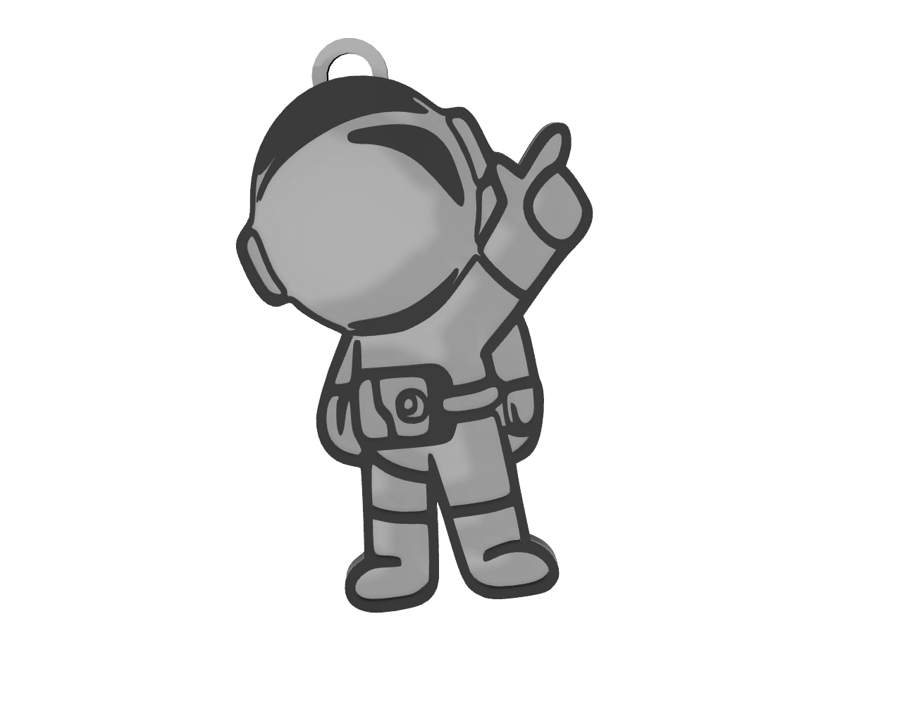 baby astronaut keychain video game mario bros art toys 3D print model - Mito3D