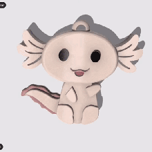 baby axolotl keychain 3d print model - Mito3D