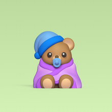 baby bear art cute sculpture animal toy teddy pacifier cartoon play blanket miniatures sleeping cap 3d print model - Mito3D