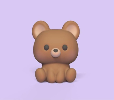 baby bear teddy cute sculpture animal art toy wild miniatures decorative play 3d print model - Mito3D