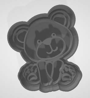 baby bear teddy cutter cookies kitchen lively 3d print model - Mito3D