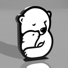 baby bear lamp 3d print model - Mito3D