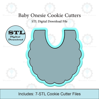 baby bib cookie cutters stl files 3d print model - Mito3D