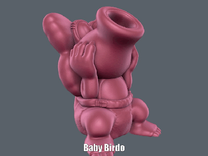 Baby Birdo einfach drucken Unterstützung niedlich Animation Karikatur Zahl Spiel Modell Skulptur Nintendo 3d print model - Mito3D